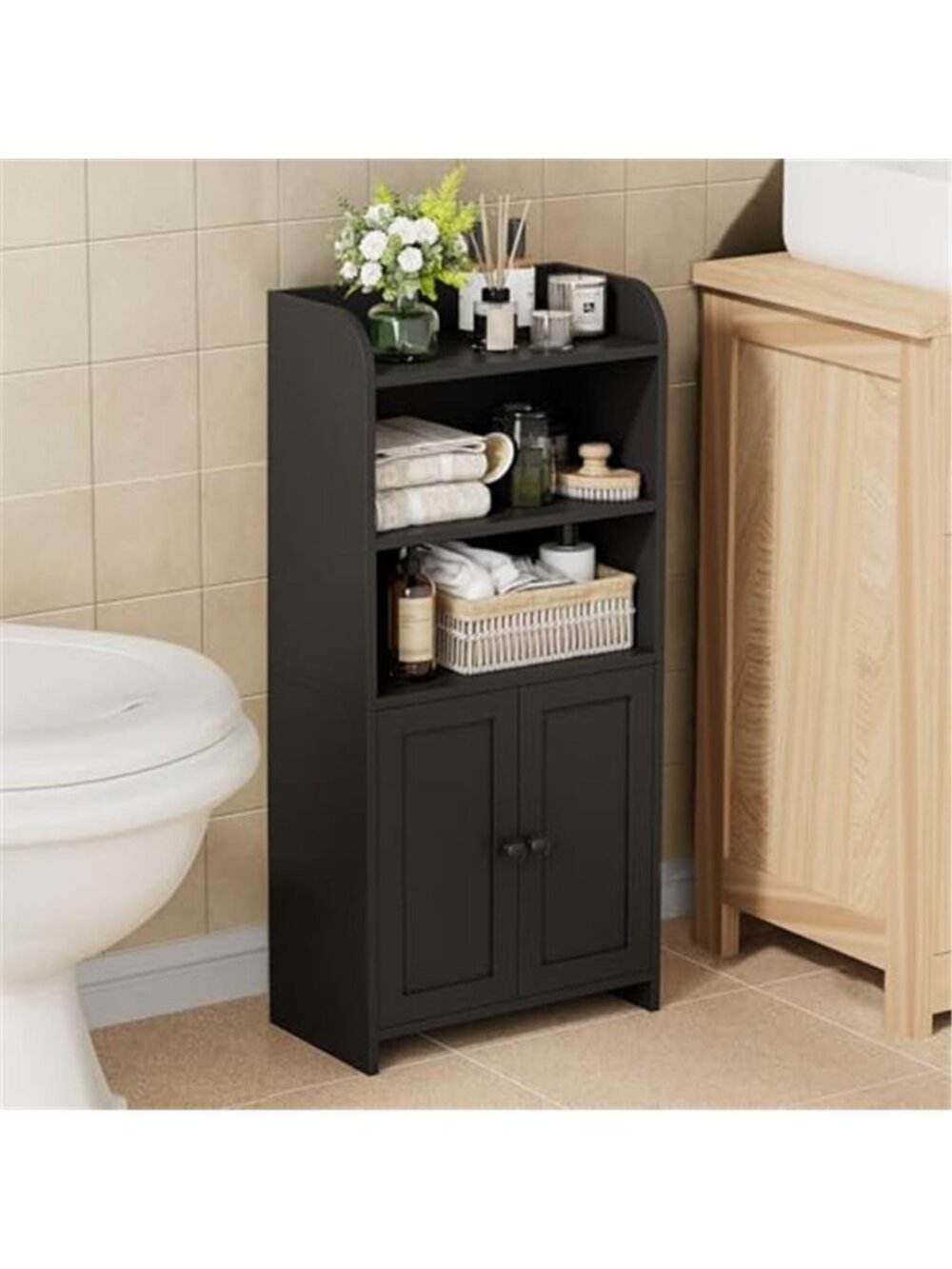 Small Bathroom Storage Cabinet, Toilet Paper Storage Cabinet